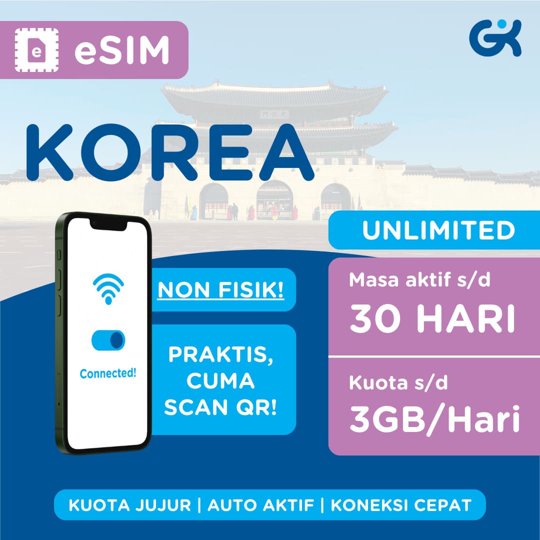 (Non-Instant) eSIM Korea Selatan Unlimited